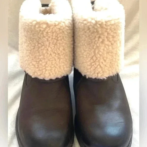 Ugg women’s ALDON water resistant leather boots stout dark brown US size 9 - Picture 2 of 12